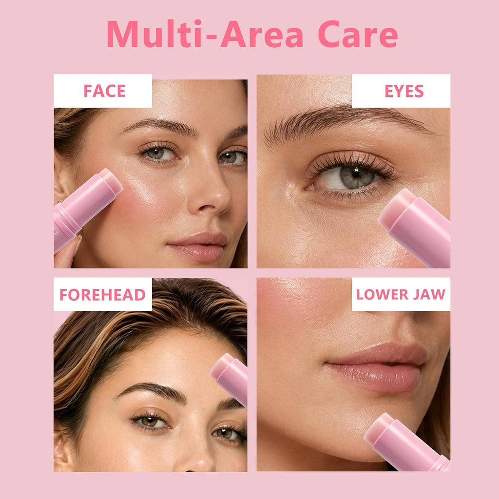 PDRN Eye Balm Stick 2 Pack, Collagen Multi Balm with Pink B12, Hydrating under Eye Care for Face, Neck & Smile Lines, 0.32 Oz Each